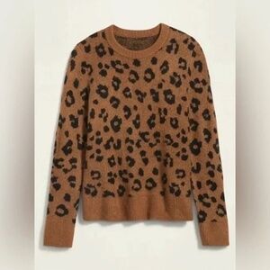 OLD Navy Cozy Leopard-Print Crew-Neck Sweater XXL Tall